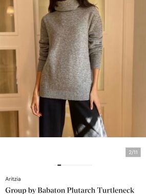 Aritzia Light Gray Turtleneck Sweater